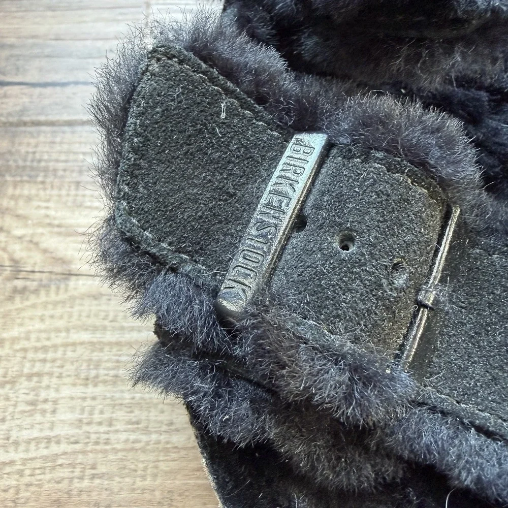 Birkenstock Arizona Shearling Sandals Black Suede Cozycare EU 41/ US 10 Winter